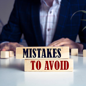 Blocks spelling Mistakes To Avoid during a critical Title IX investigation for students.