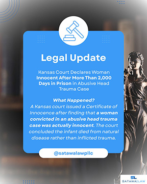 Kansas woman exonerated after abusive head trauma conviction based on natural disease