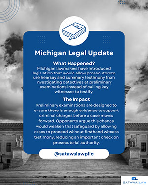 Proposed Michigan legislation changing preliminary examinations in criminal cases